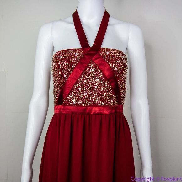 NEW Altar'd State red sequin maxi‎ formal dress, size S - Picture 4 of 15